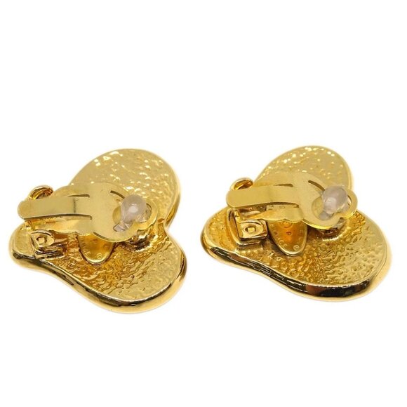 Chanel Gold Heart Earrings Clip-On 95P 194986 - Picture 3 of 4